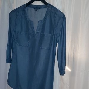 Lands End  size 6 Denim Tunic blouse